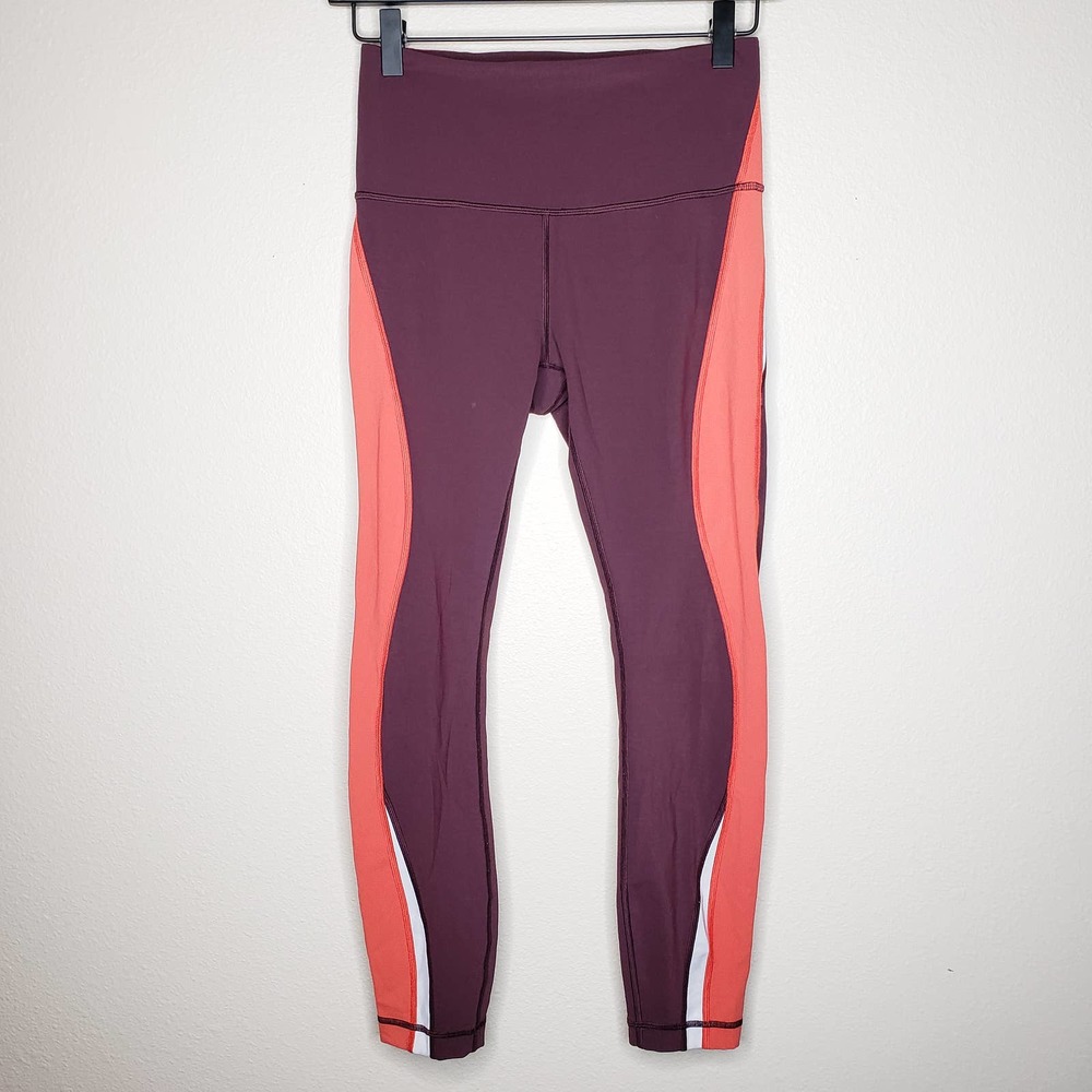 Lululemon Maroon Kick Serve Sweat Tights Sz 6